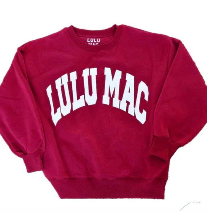 LuLu Mac Cardinal/White Puff Sweatshirt