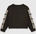Girls  Black Ribbed Knit Pullover