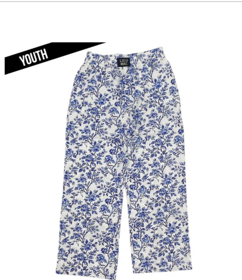 LuLU Mac Youth  Blue Floral Pants