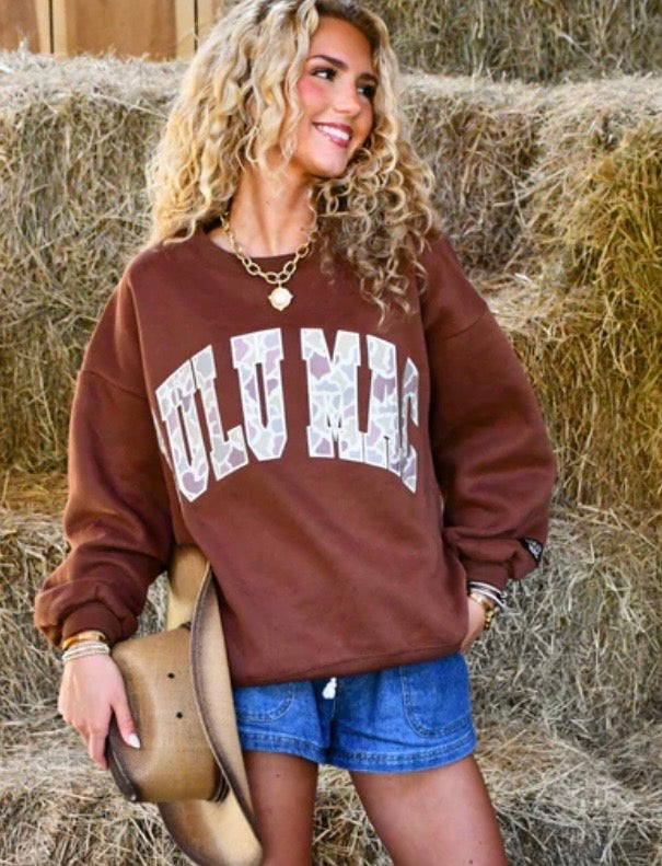 LuLu Mac Brown Camo Sweatshhirt