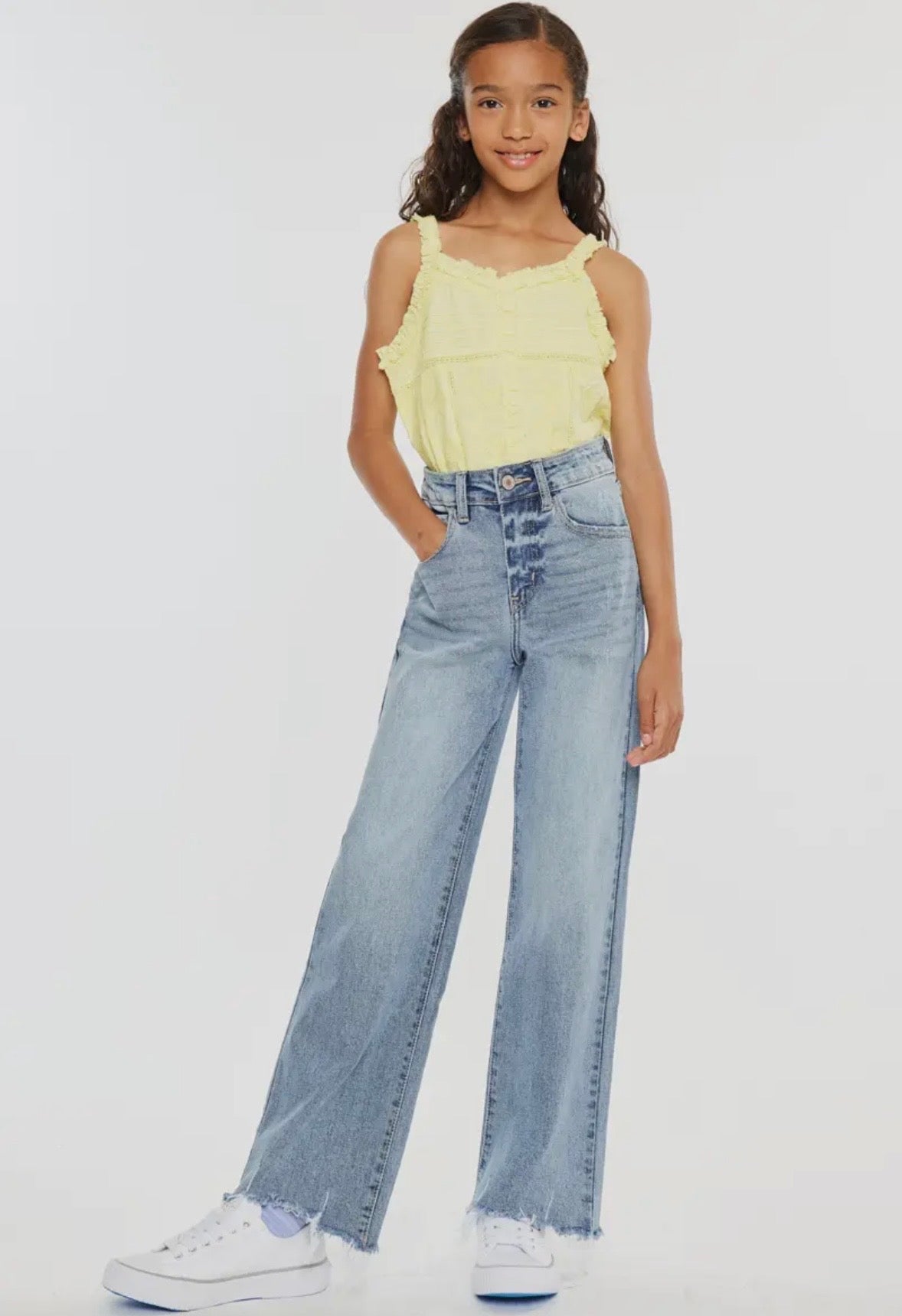 KanKan High Rise Slim Wide Jeans
