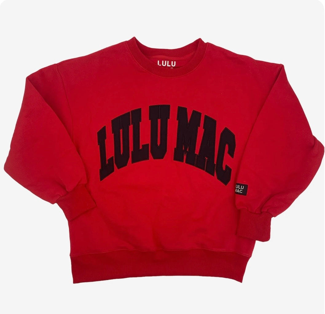LuLu Mac Red/ Black Stitch Sweatshirt