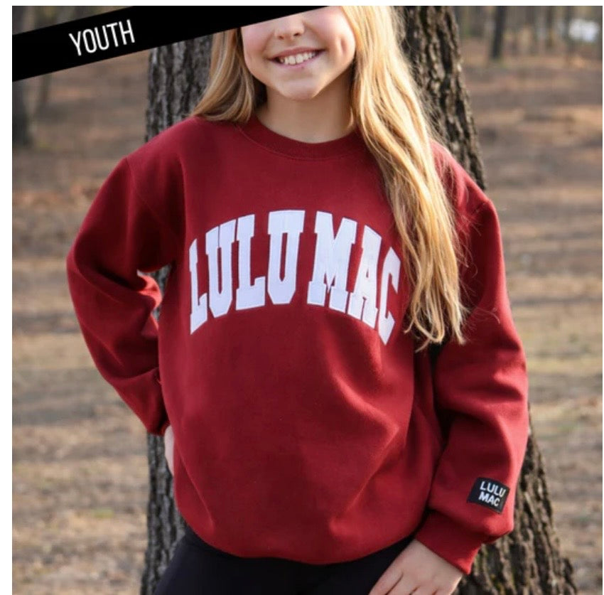 LuLu MacYouth Crimson Sweatshirt w/white