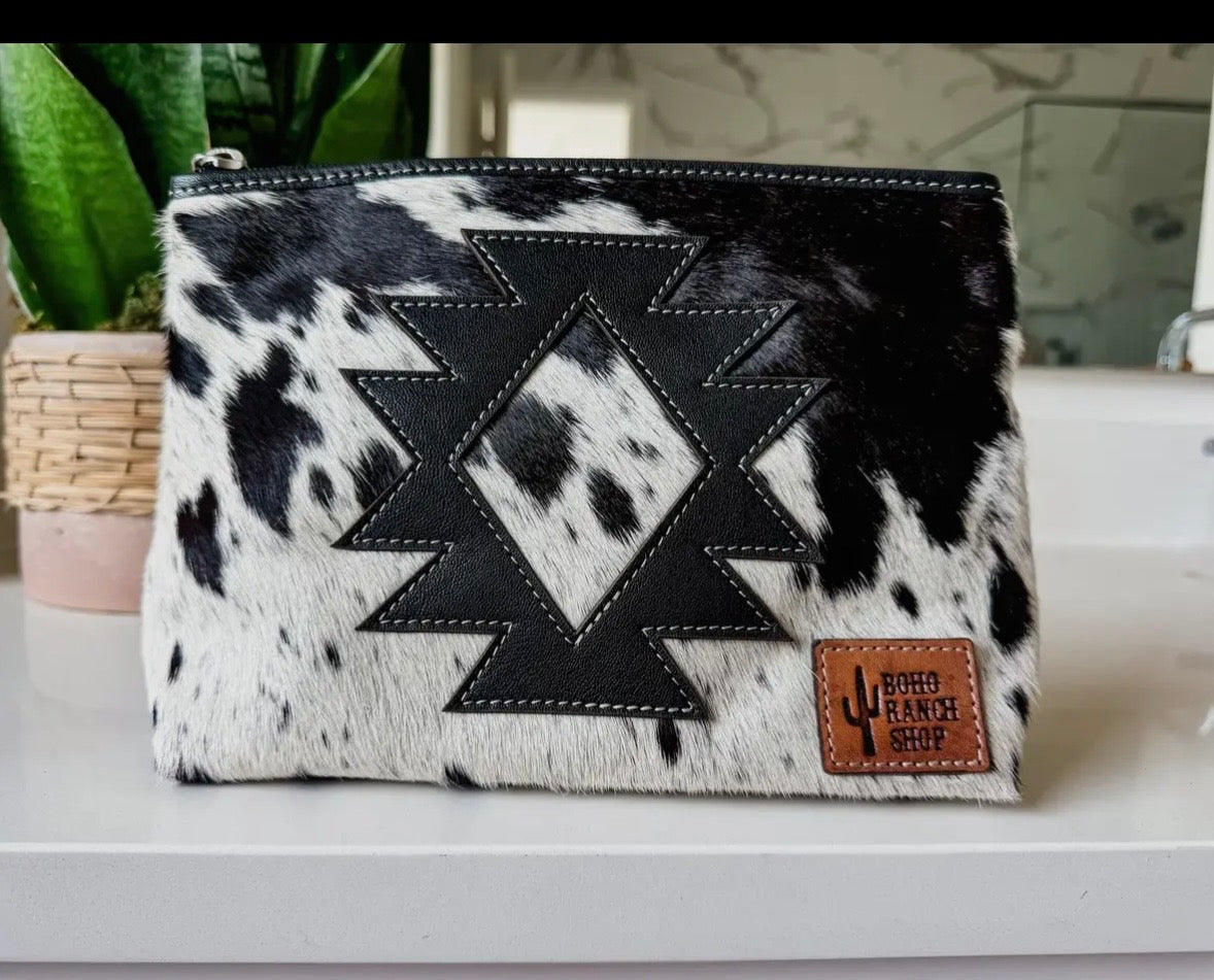 Cowhide Aztec Hair Bag
