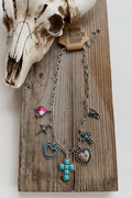 Silver Cross Turquoise Necklace