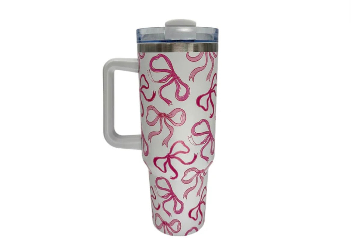LuLu Mac Pink Bow Tumbler