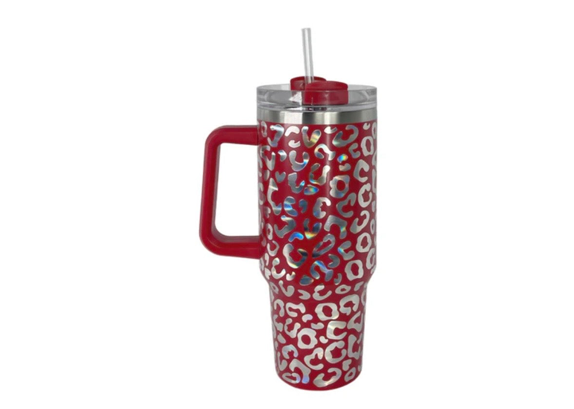 LuLu Mac Morgan Tumbler- Red Leopard