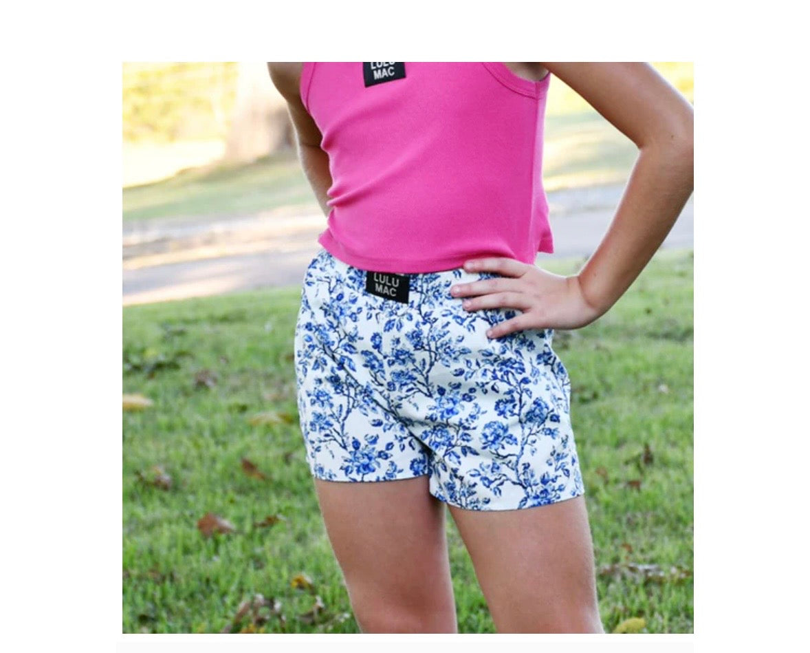 LuLu Mac Youth Blue Floral Shorts