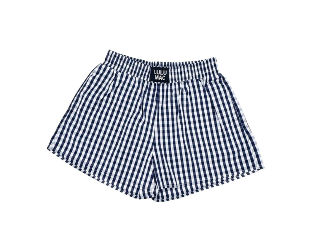 LuLu Mac Navy Gingham Shorts