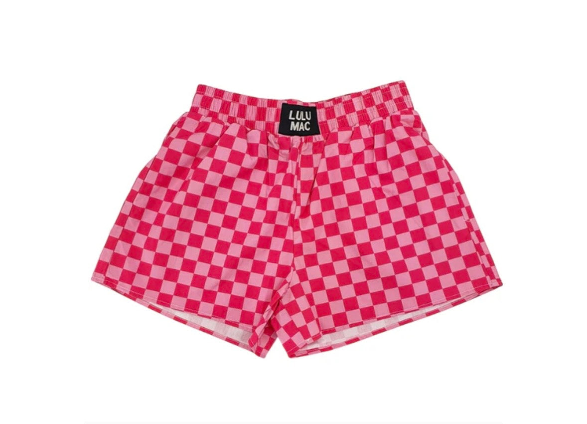 LuLu Mac Pink Check Shorts