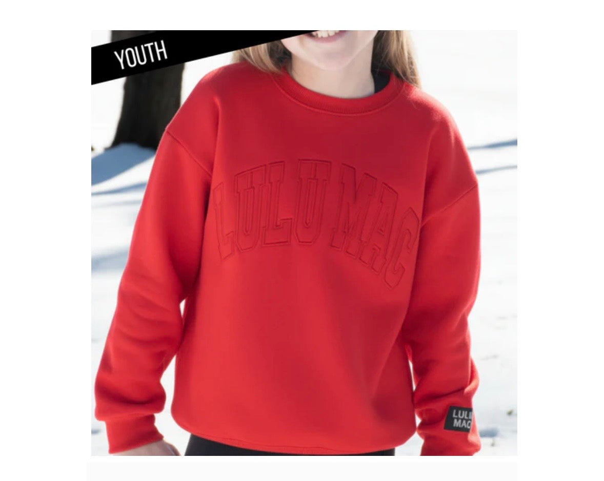 Youth LuLu Mac Red Monogram Sweatshirt