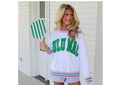 Lulu Mac White/Green Stitch Sweatshirt
