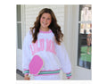 LuLu Mac White/Pink Stitch Sweatshirt