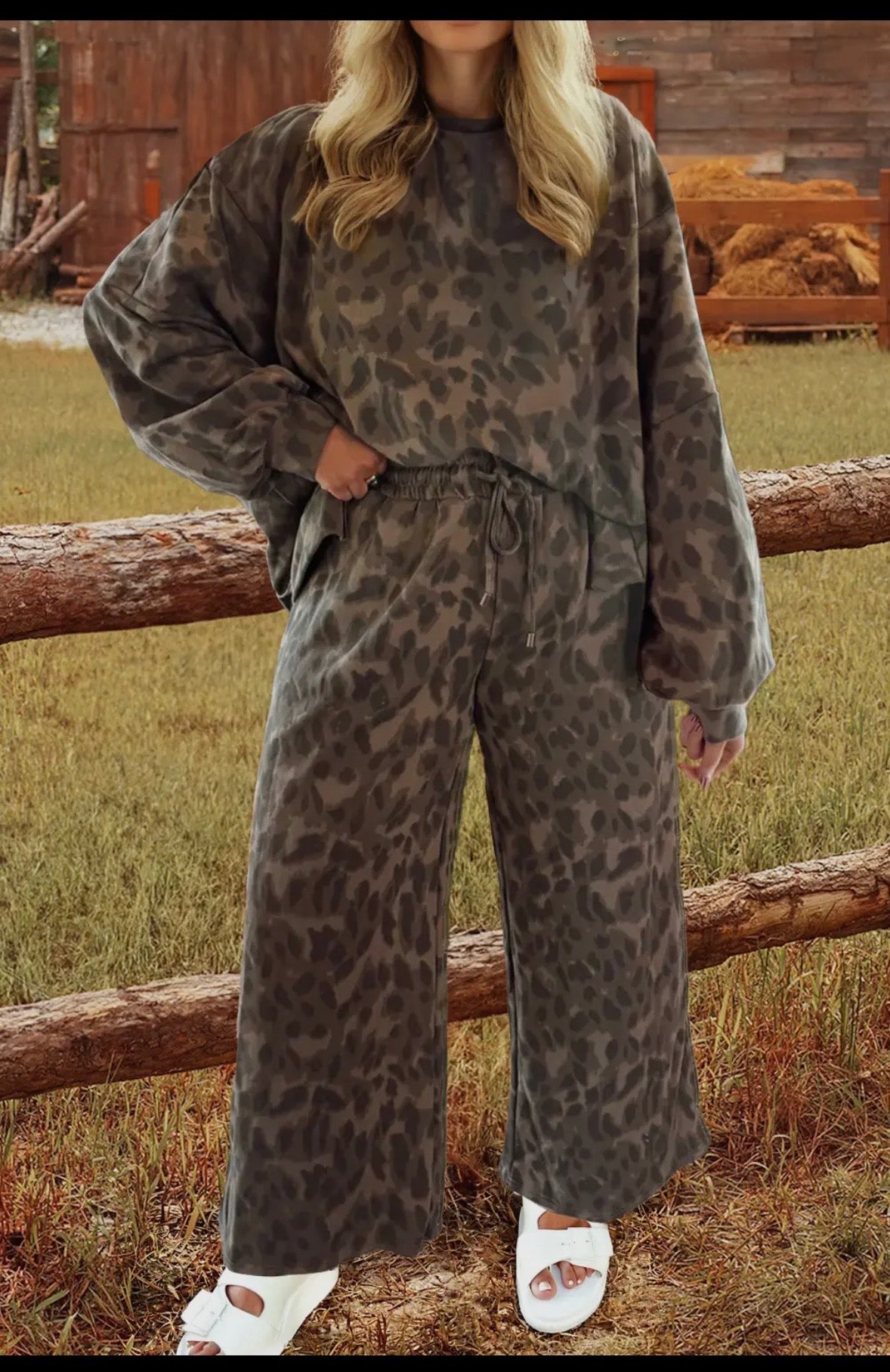 2Pc Leopard w/ Pink Lounge Suit