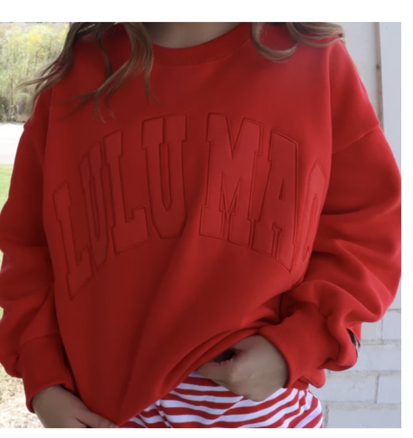 LuLu Mac Monogram Red Sweatshirt
