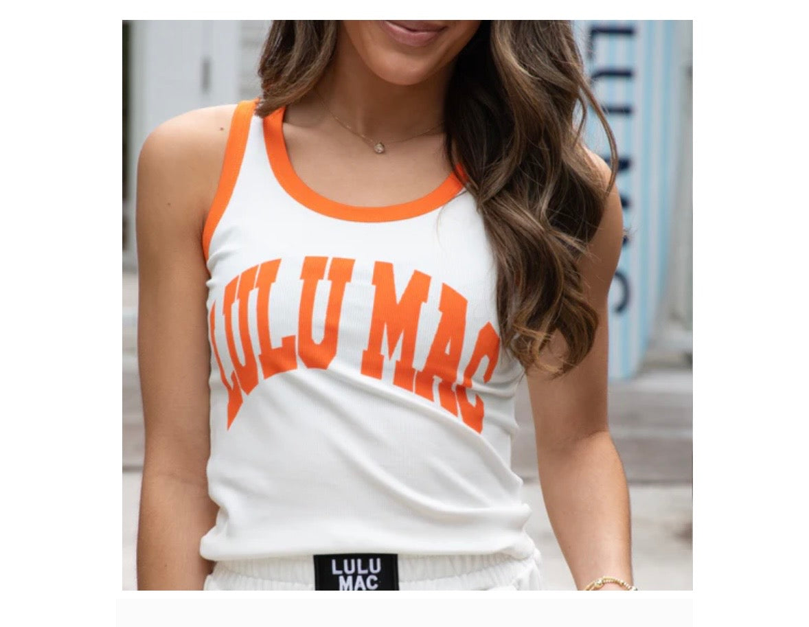 LuLu Mac Orange White tank