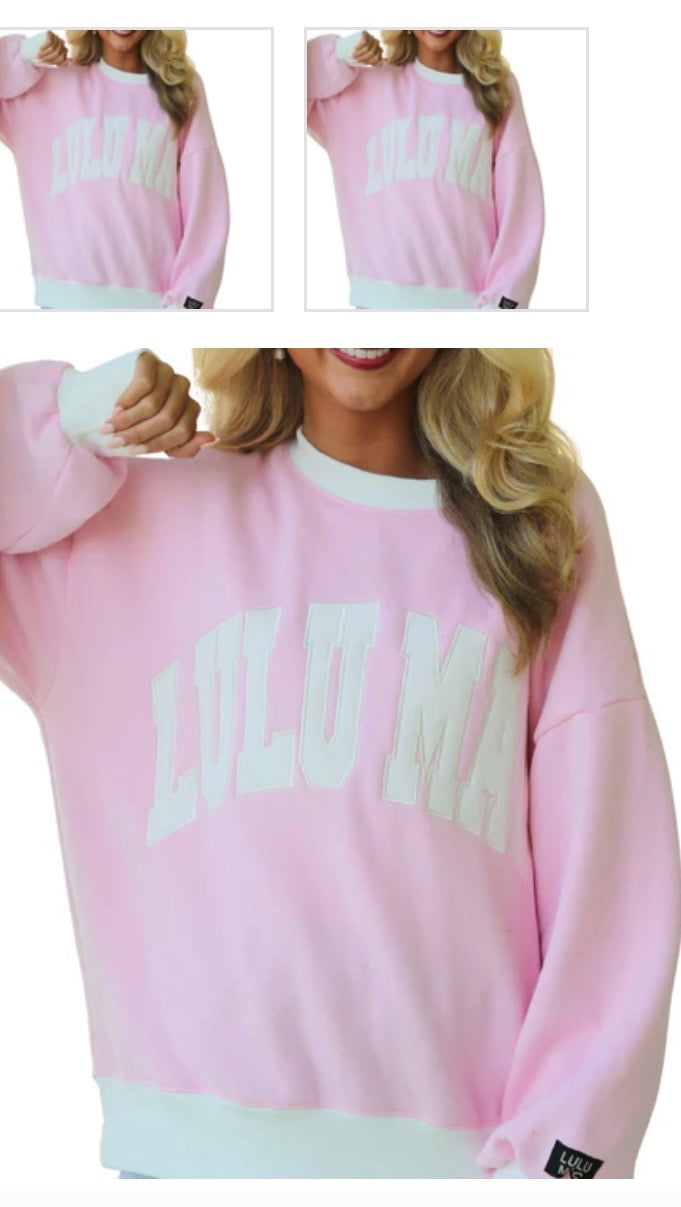 LuLu Mac Color Block Pink Sweatshirt