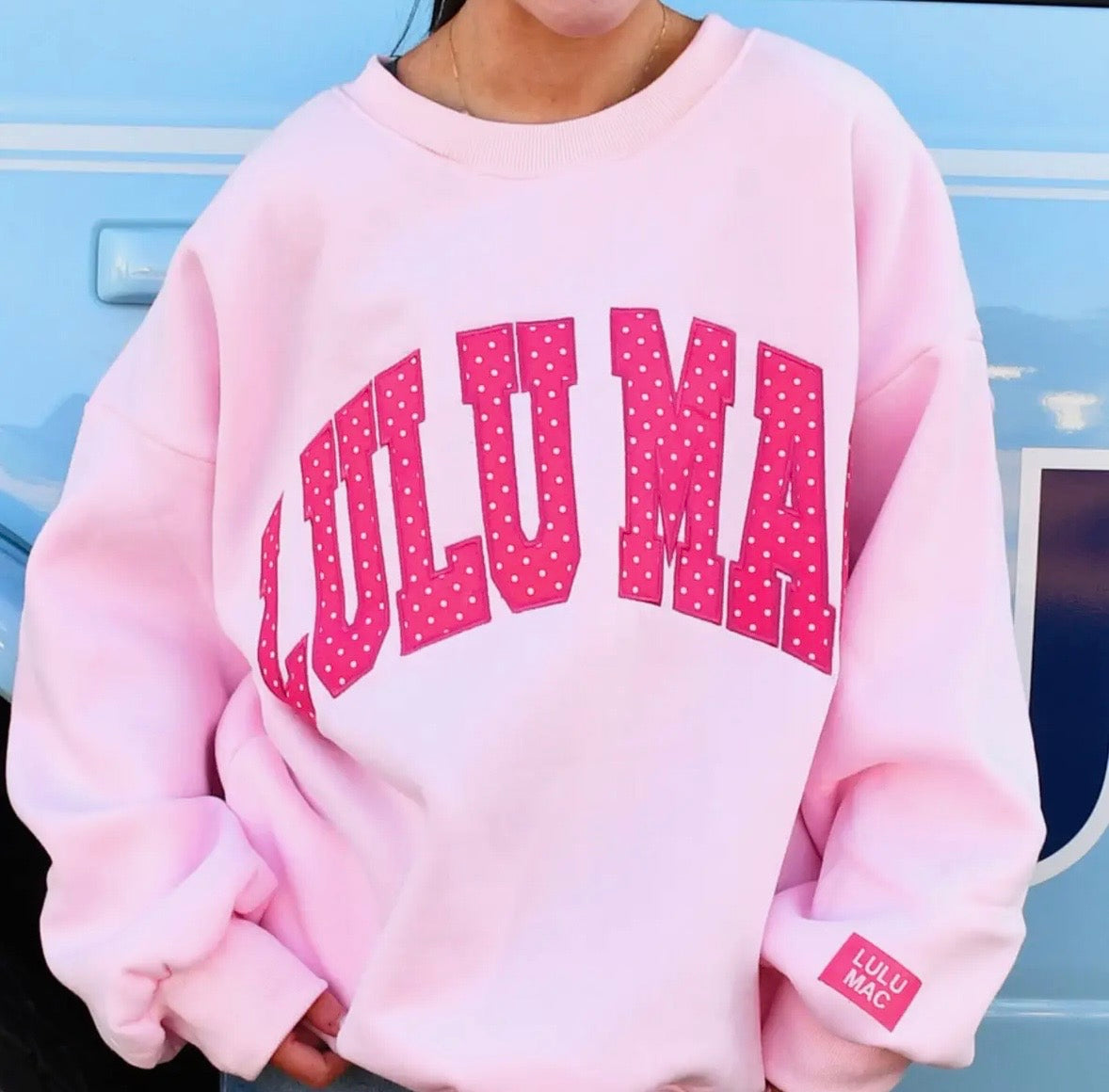 LuLu Pink/hot pink dot sweatshirt