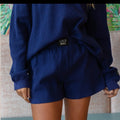 LuLu waffle shorts-navy