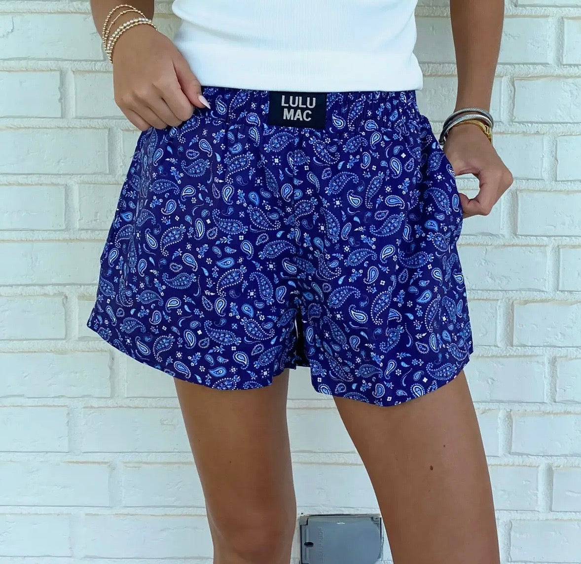 LuLu youth Blue bandana shorts
