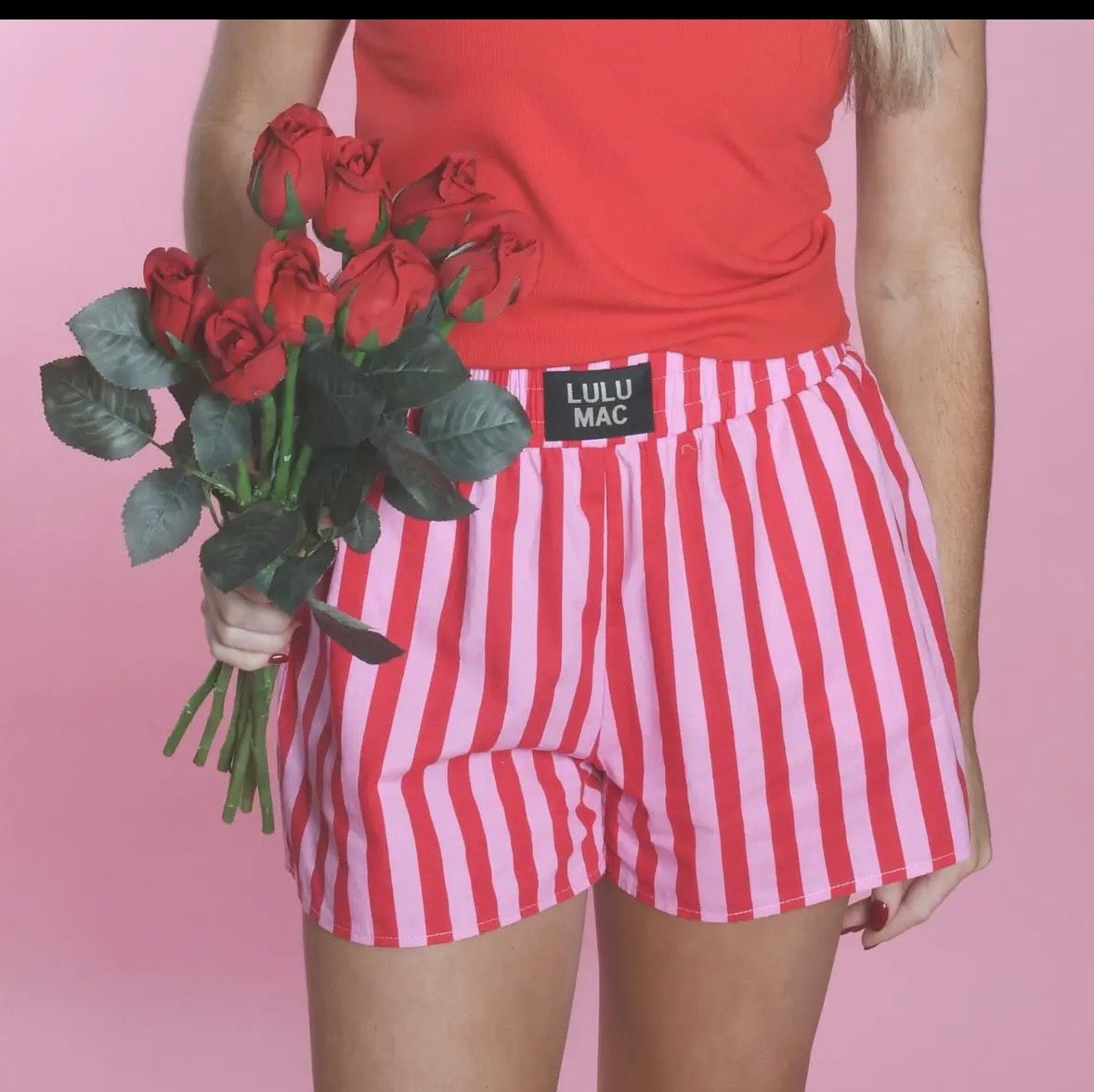 LuLu Red/Pink stripe short