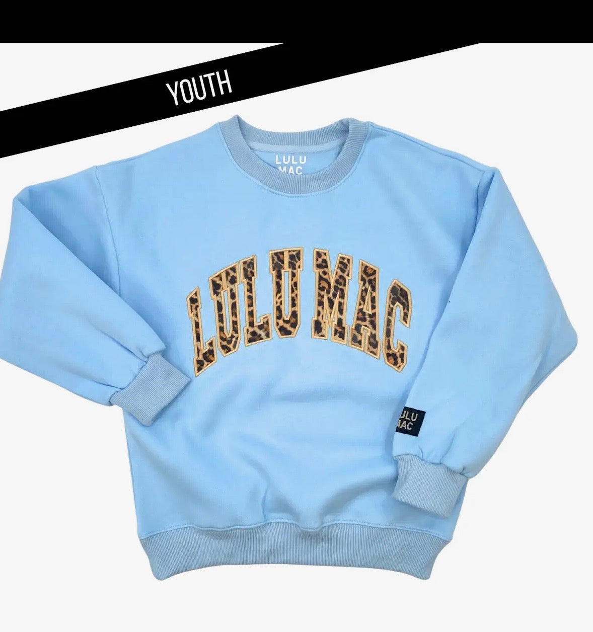 LuLu Youth  Light blue/leopard sweatshirt