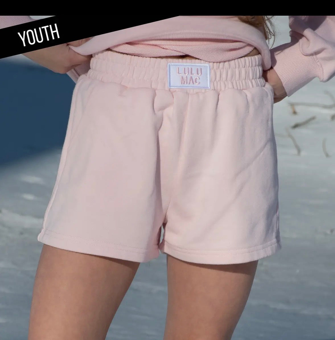LuLu Youth terry cloth shorts-light pink
