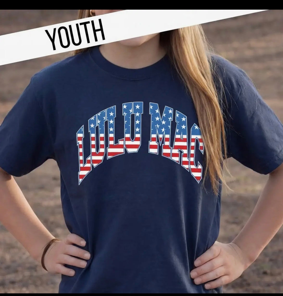 LuLu Stars and stripes navy tee