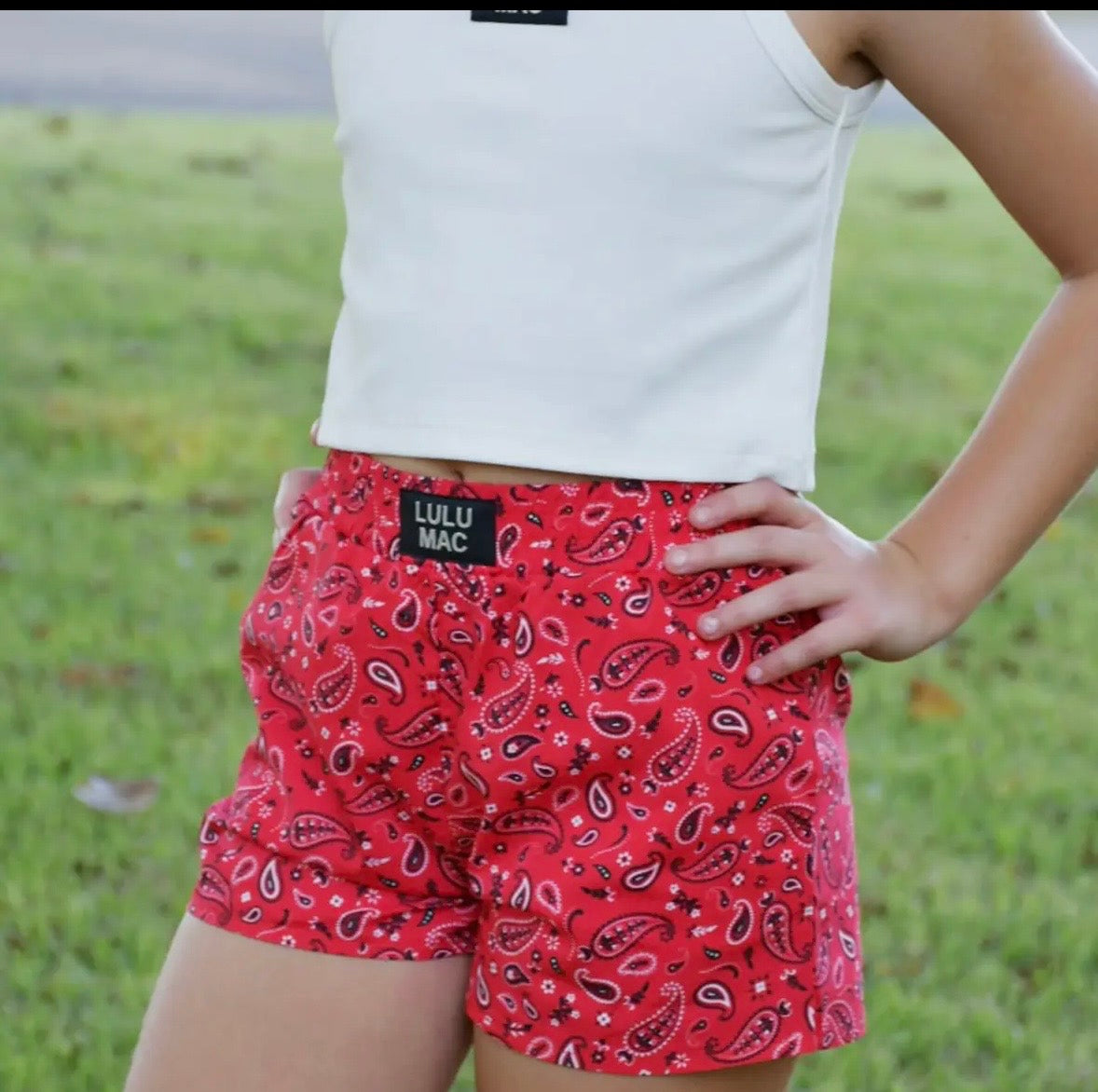 LuLu Adult Red Bandana Shorts