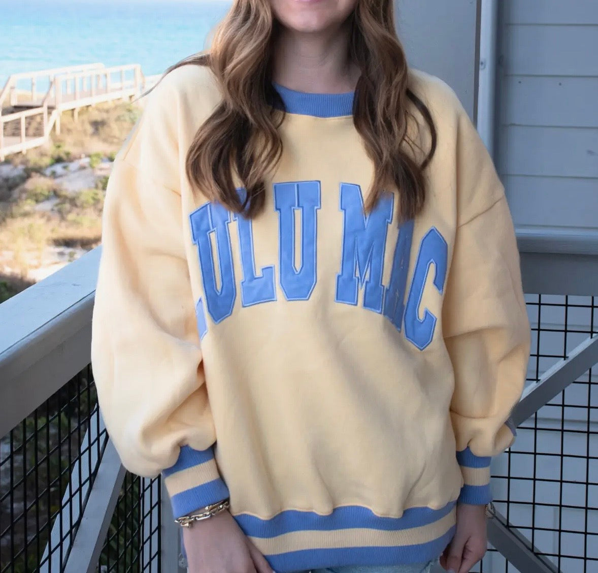 LuLu Social society butter/lavender sweatshirt