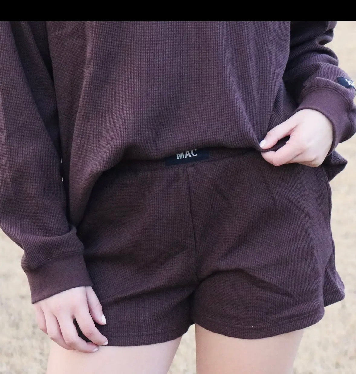 LuLu Brown Waffle Short