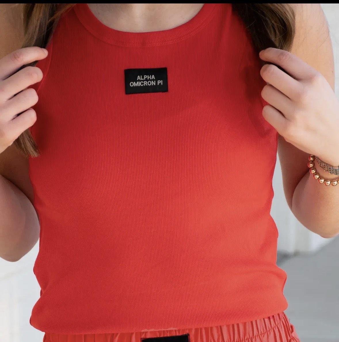 LuLu Alpha omicron Pi Tank-Red