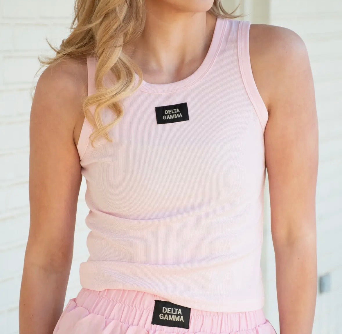 LuLu Delta Gamma Tank-Pink