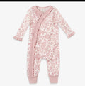 Pink Floral Baby Romper with Ruffles