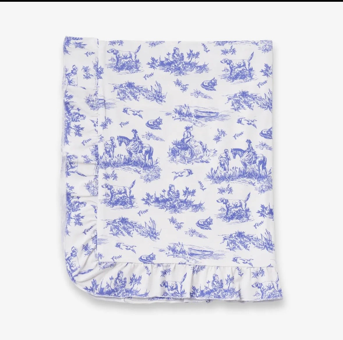 Blue Toile De Jouy Stroller blanket