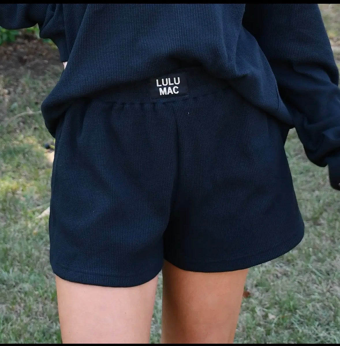 Lulu Black Waffle shorts