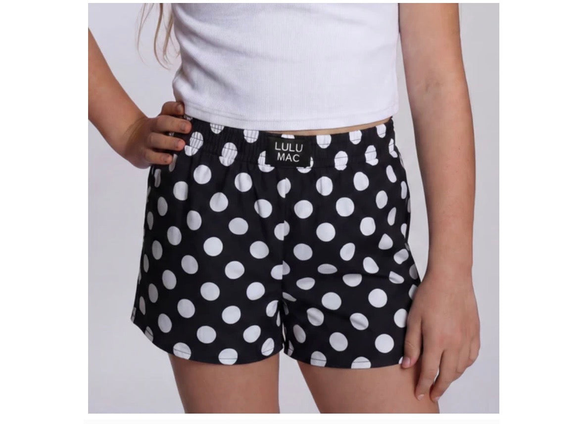 Youth Black and white Dot shorts