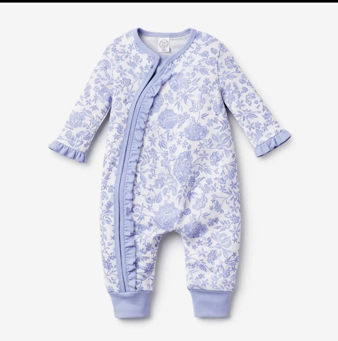 Blue Floral ruffle Romper
