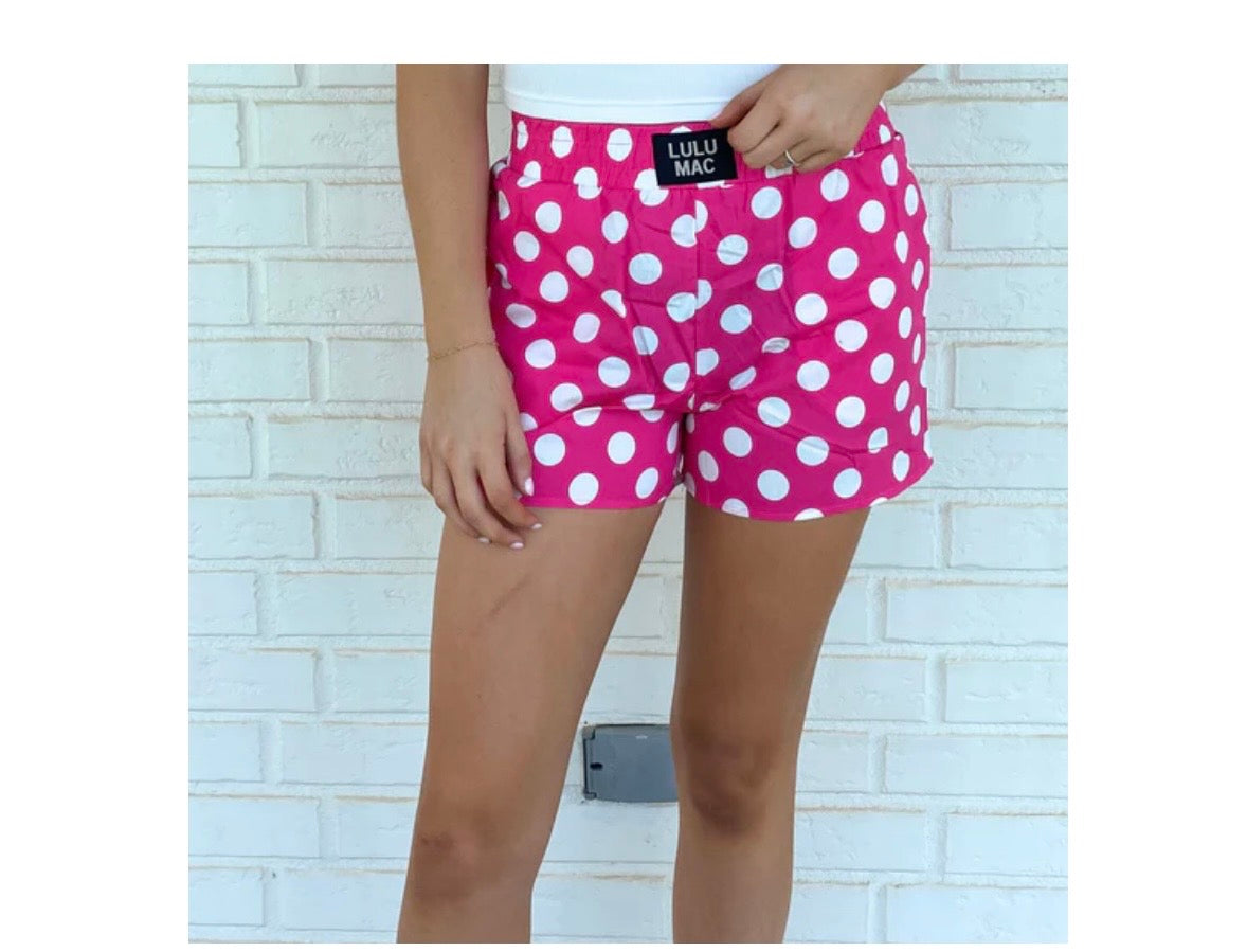 LuLu Hot Pink dot shorts