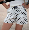 LuLu Youth White with Black mini Dot Shorts