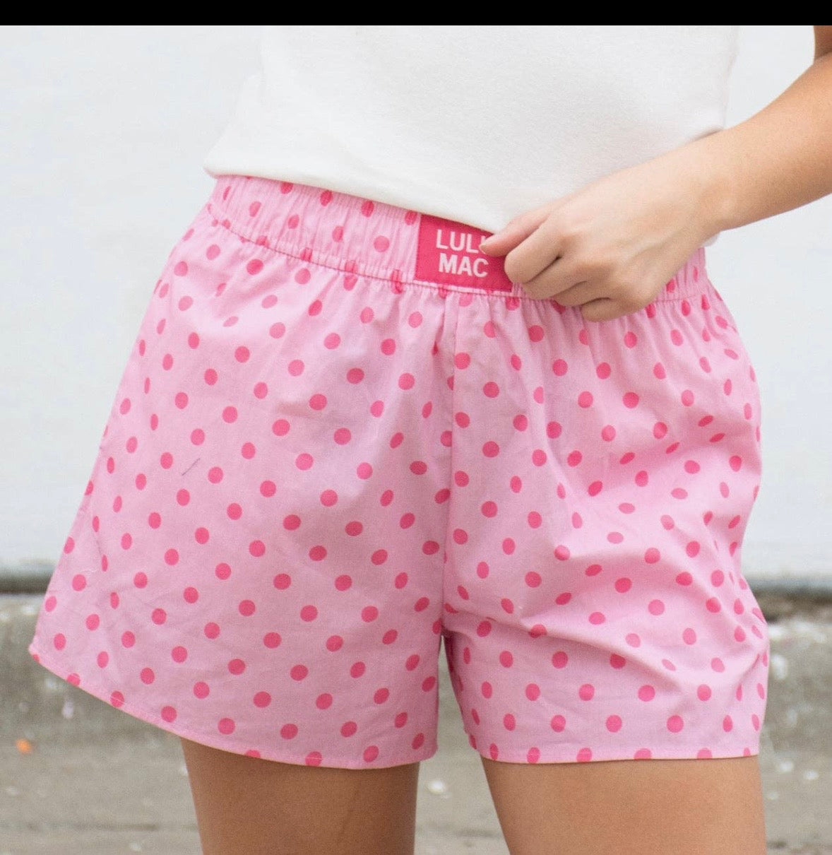 LuLu Pink w/ mini Pink Dot shorts