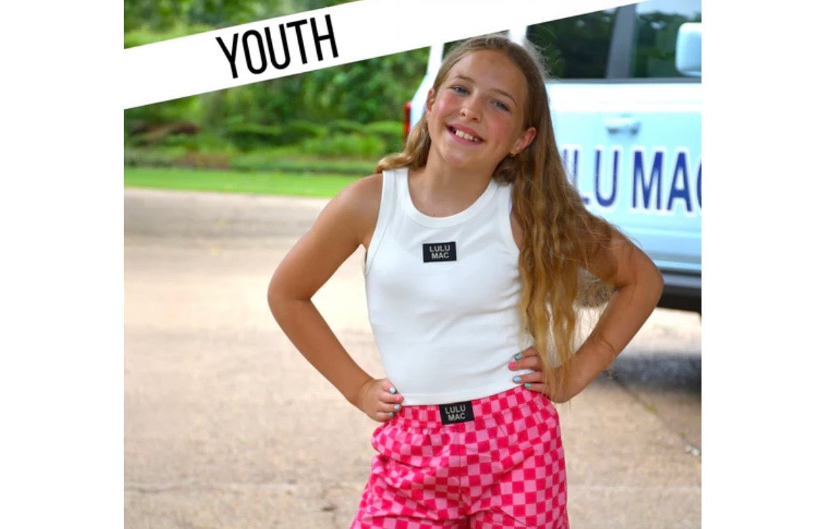 Youth Pink/Pink Check shorts