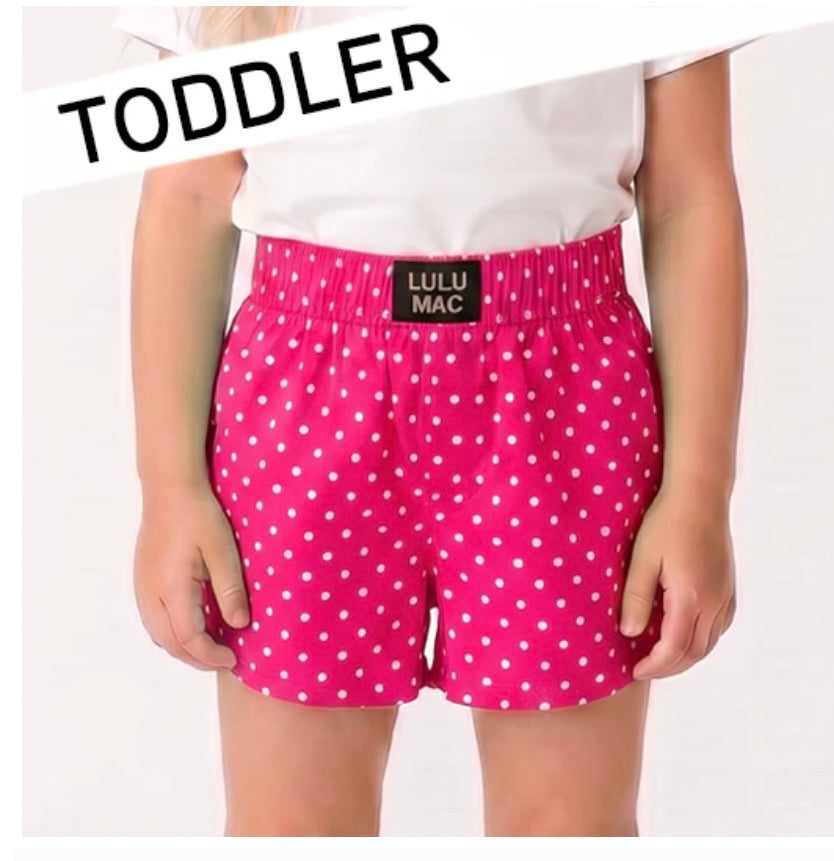 Toddler Hot Pink Mini Dots Shorts