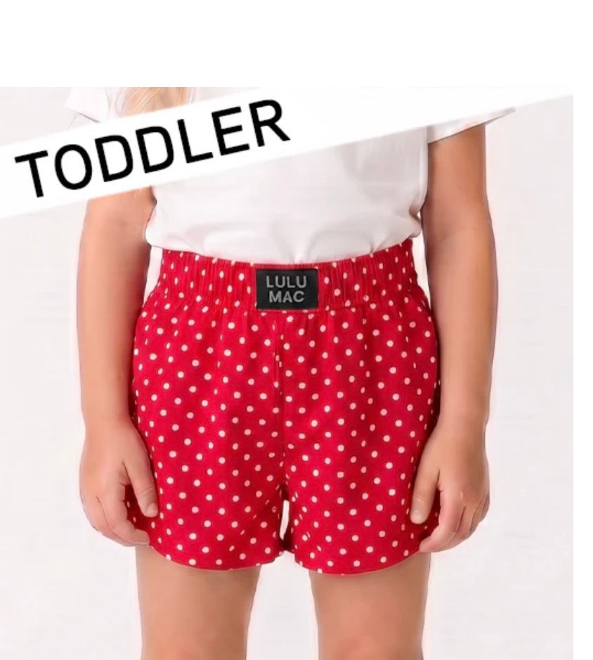 Toddler Red Mini Dot Shorts