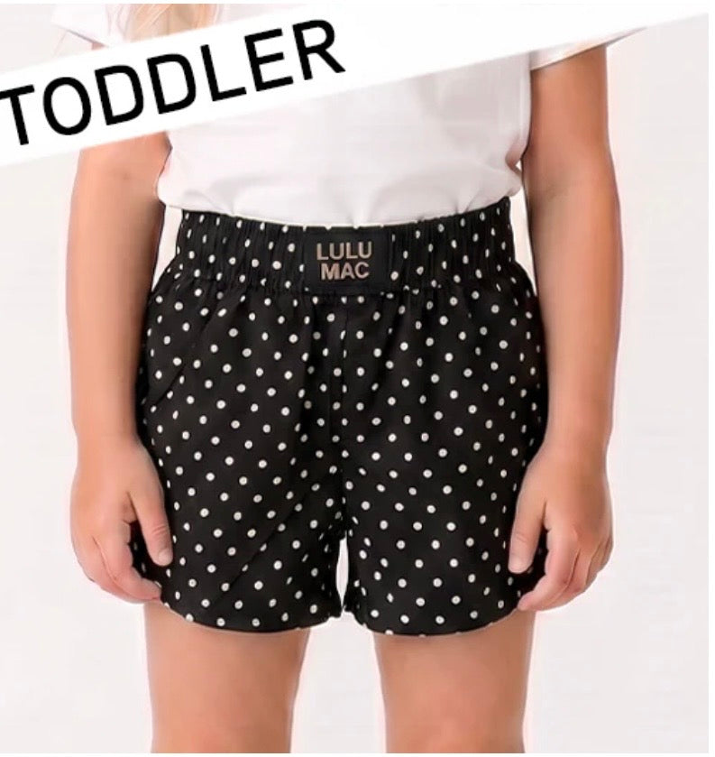 Toddler Black Mini Dot Shorts