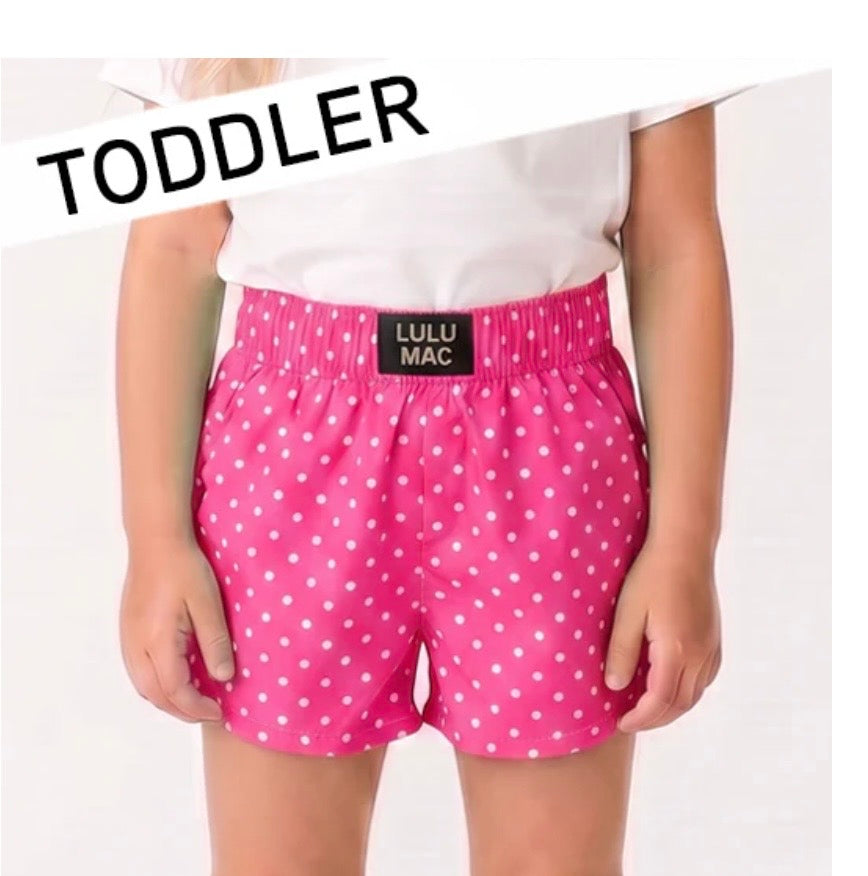 Toddler Bubblegum  Mini Dot Shorts