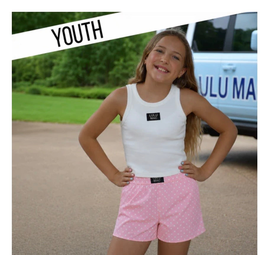 LuLu Youth Light Pink  Mini Dot Shorts