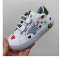 White Silver Star Colorful Heart Velcro shoe