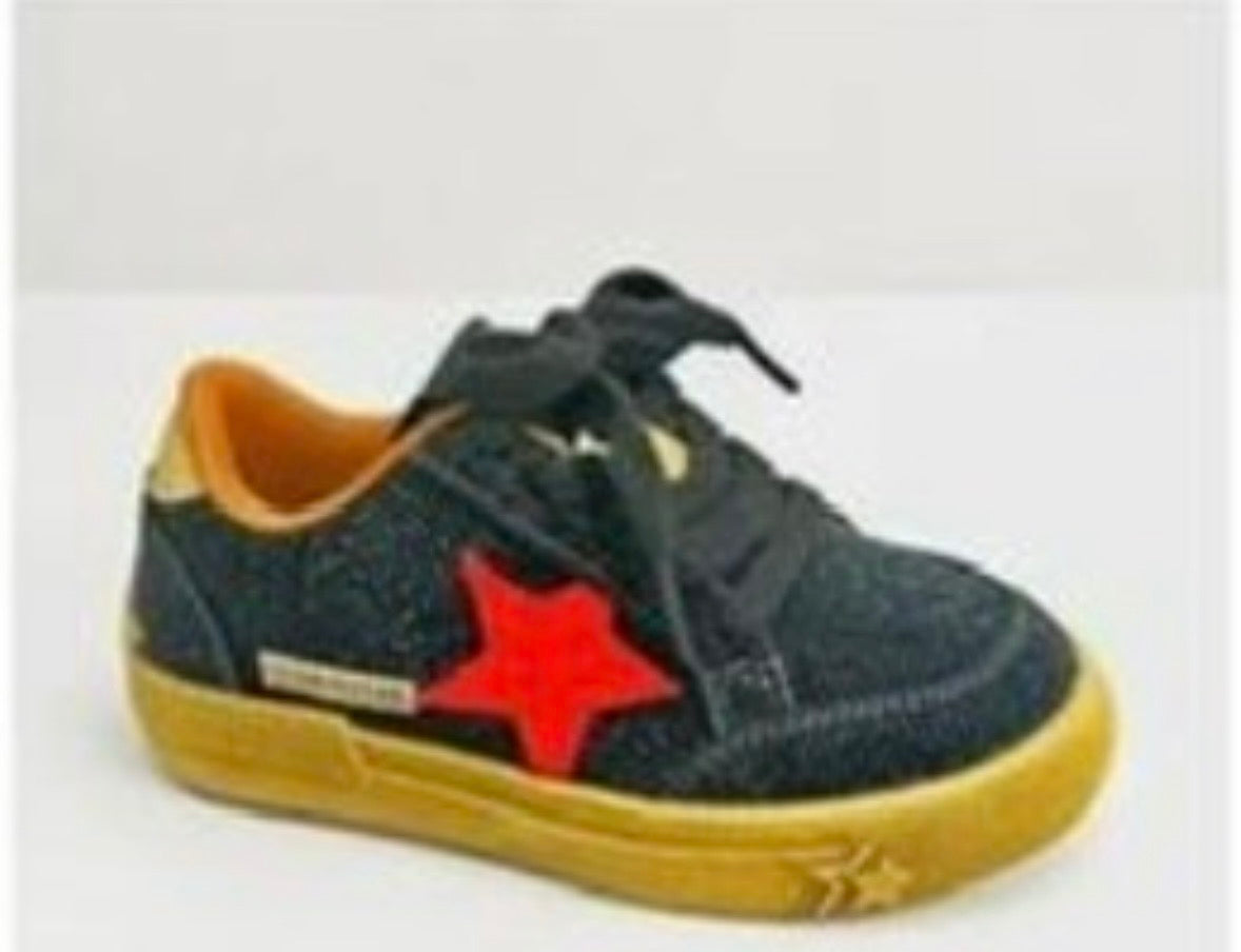 Black Glitterw/ Red Star Shoes