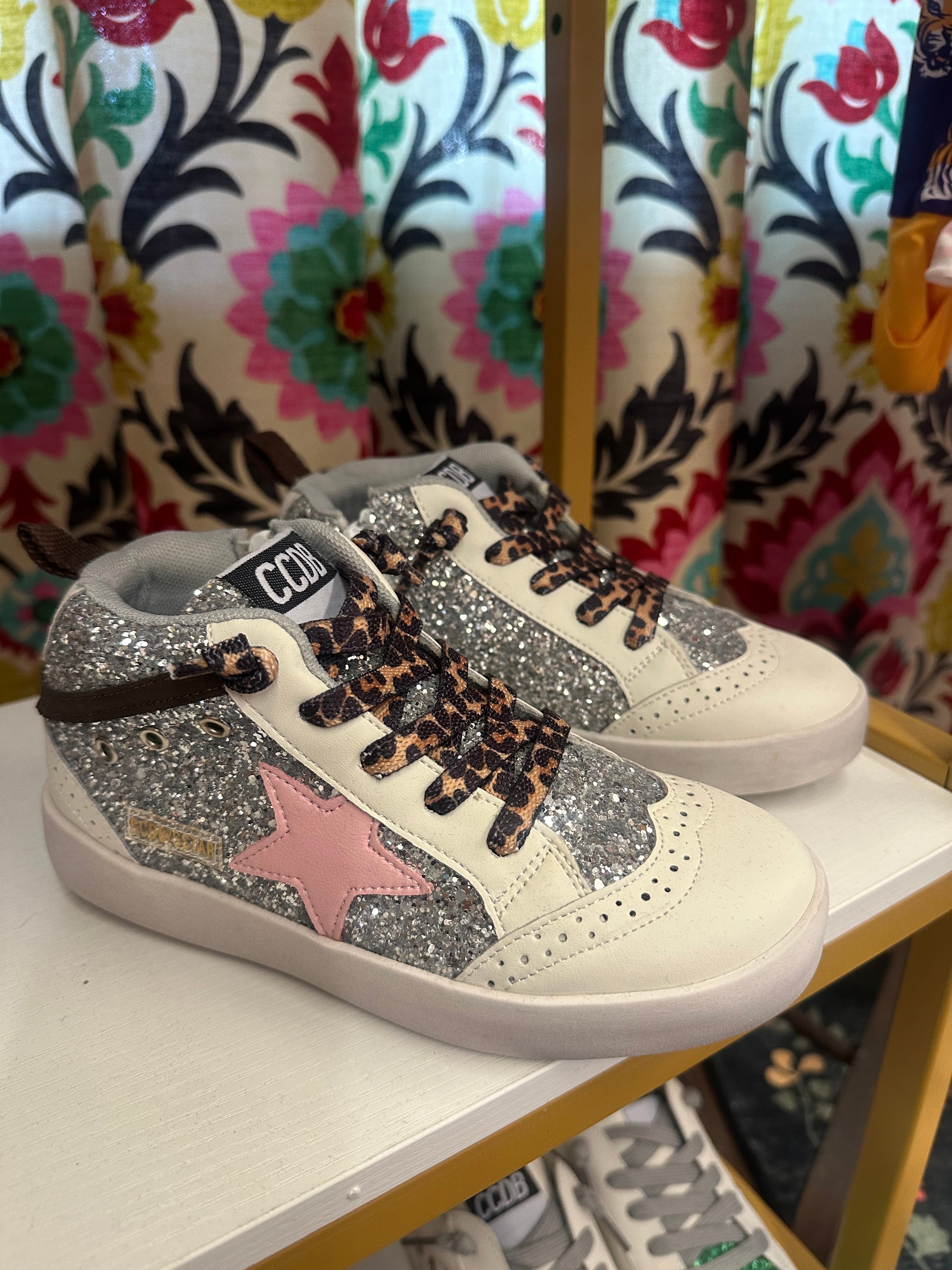 Hi-Top Glitter Pink Star